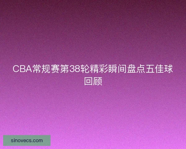 CBA常规赛第38轮精彩瞬间盘点五佳球回顾